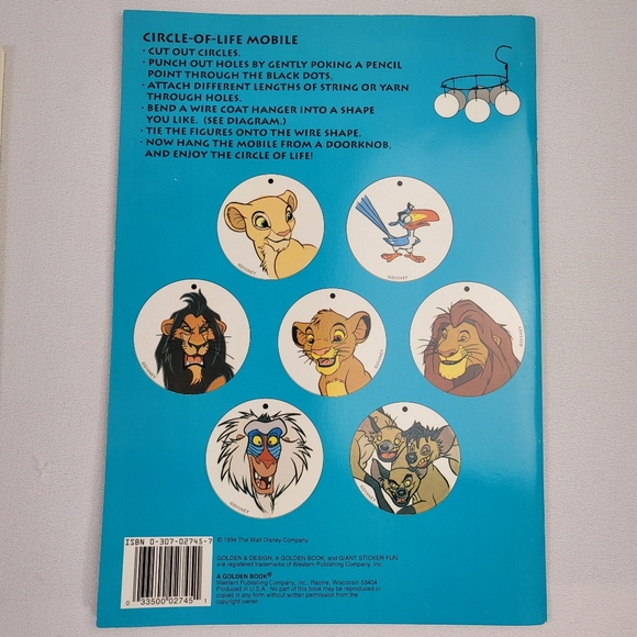 (2) Vtg Giant Sticker Fun Book - Disney The Lion King Snow White - Picture 8 of 13